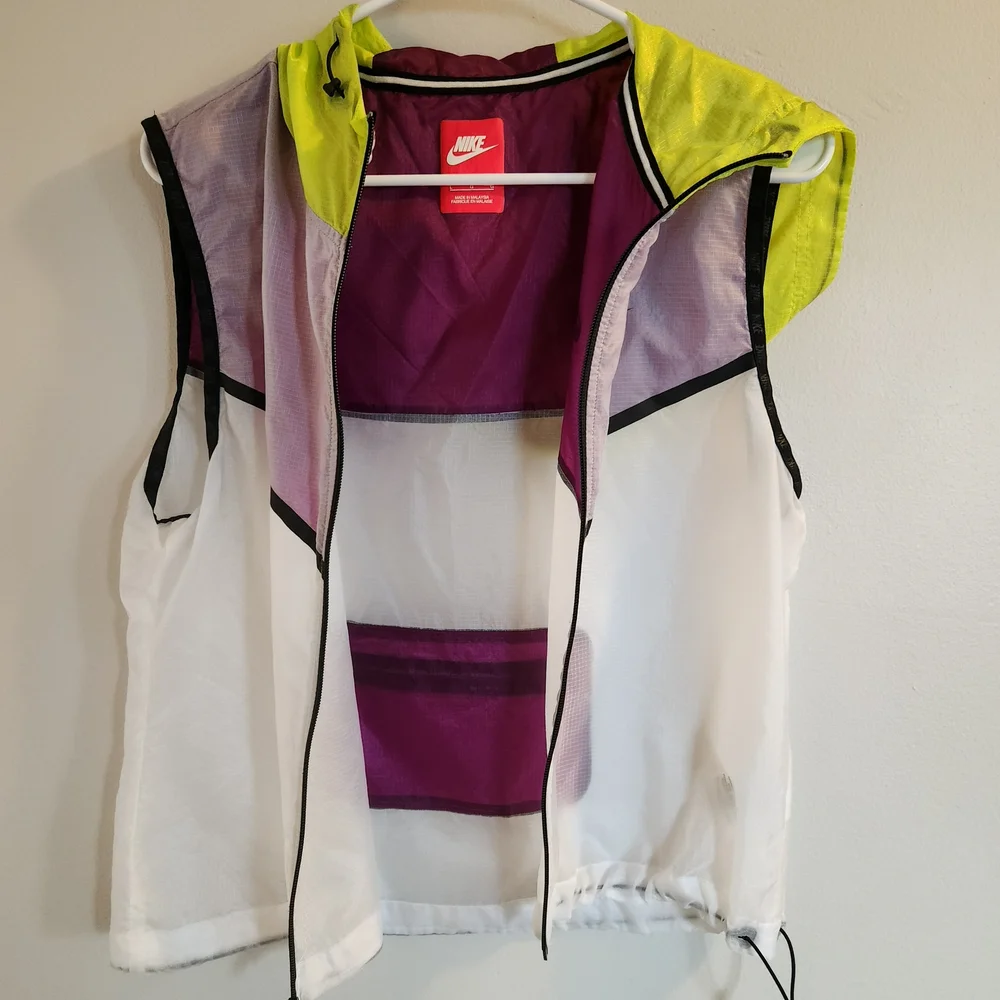 Nike Purple and Neon Green Sleeveless Vest Large